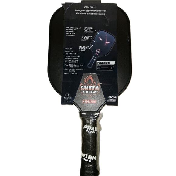 PHANTOM Pickleball Paddle ETERNAL RED 14mm Racket T700 Carbon Fiber USA Appoved - Picture 4 of 6